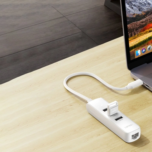 Kup Hub UGREEN CM416 4w1 USB-C - 3x USB 3.1 Gen 1 + RJ45 PD bílý - UGR1316WHT - {ean13} - Sklep Home Screen