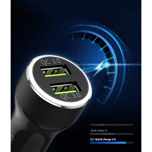 Kup Ładowarka samochodowa Ringke RealX2 2x Quick Charge 3.0 Black - RGK921 - {ean13} - Sklep Home Screen