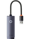 Adaptor de rețea Baseus Lite Series USB la RJ45, 100Mbps (gri)