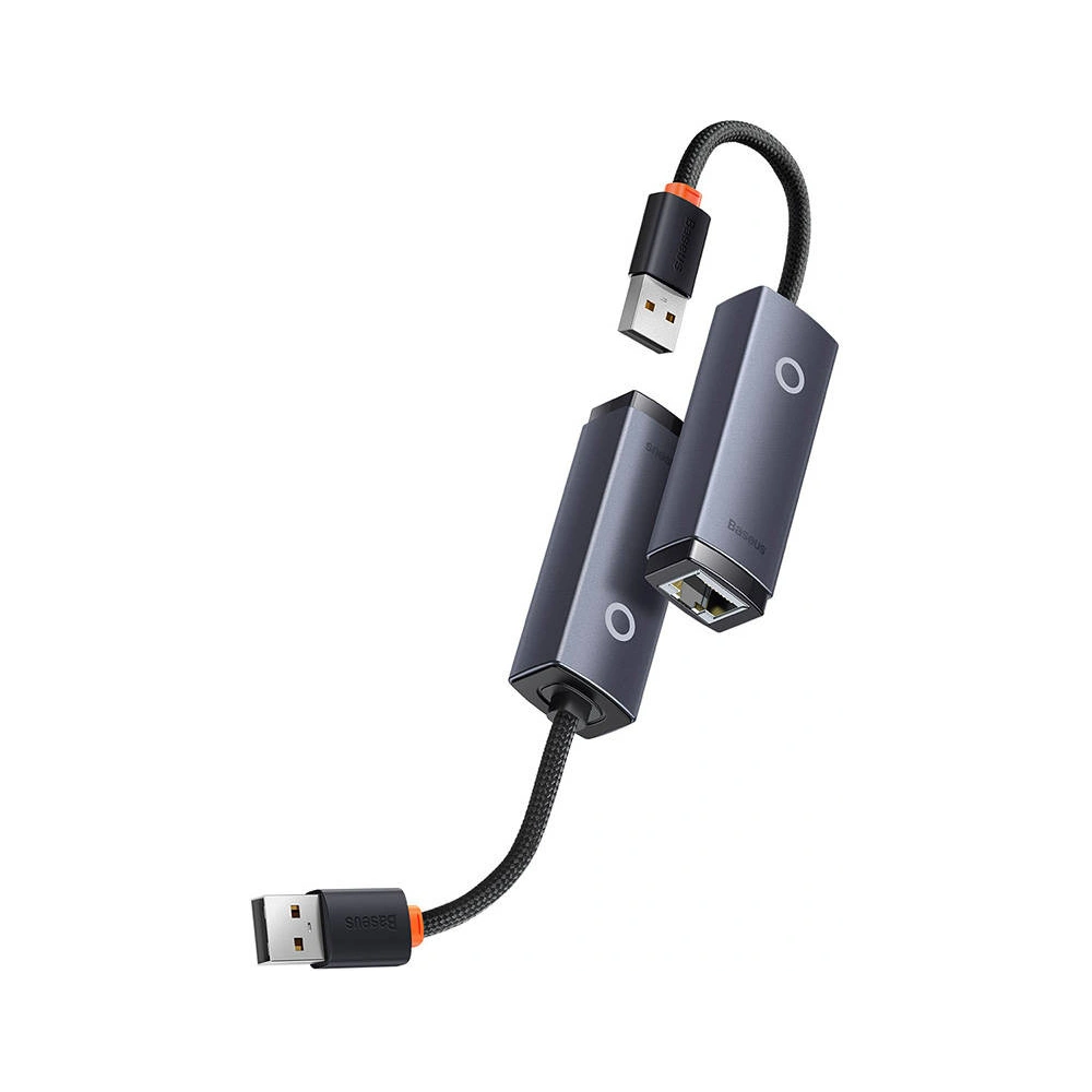 Adapter sieciowy Baseus Lite Series USB do RJ45, 100Mbps (szary)
