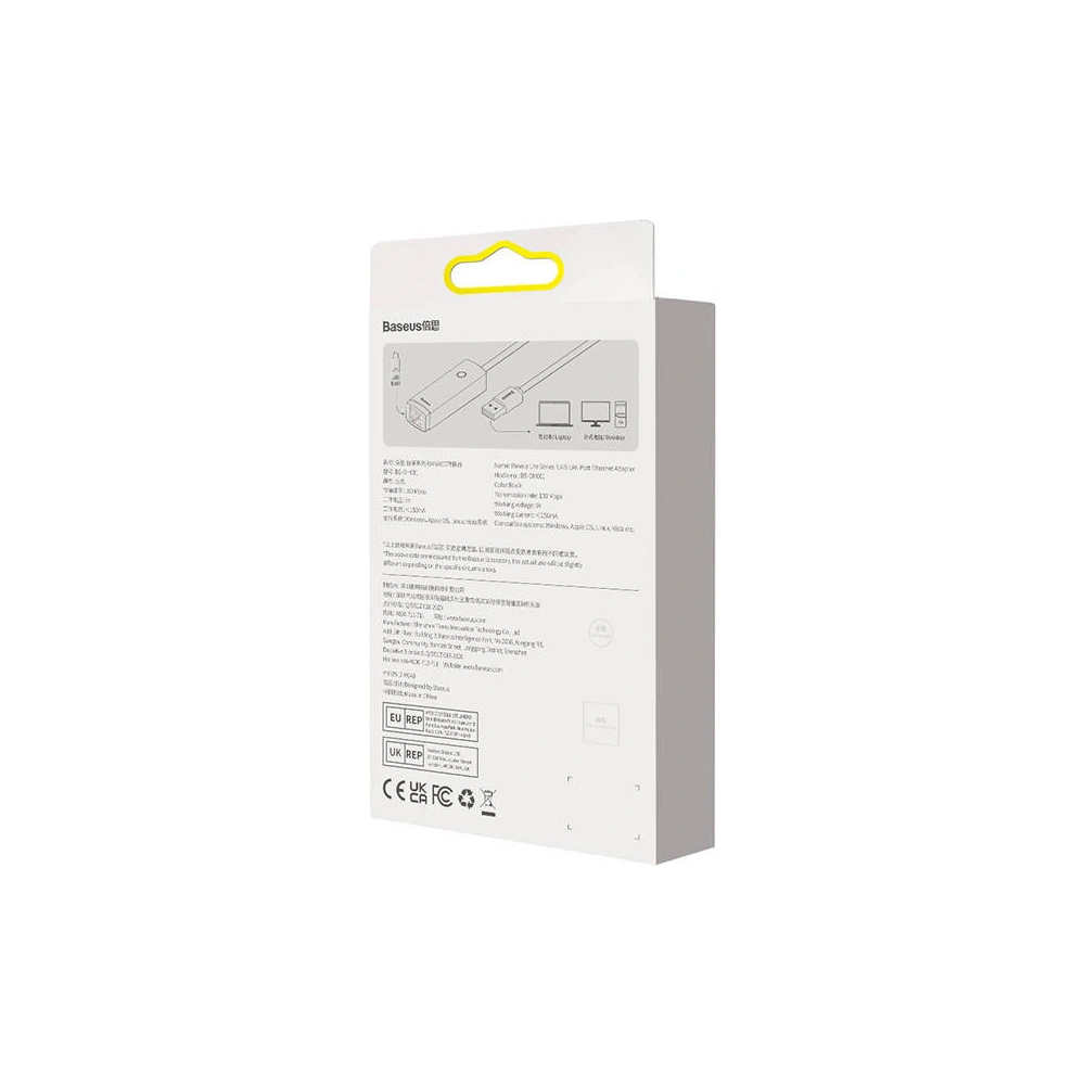Adapter sieciowy Baseus Lite Series USB do RJ45, 100Mbps (szary)
