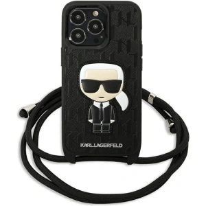 Etui Karl Lagerfeld KLHCP13LCMNIPK Apple iPhone 13 Pro hardcase czarny/black Leather Monogram Patch and Cord Iconik