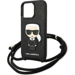 Etui Karl Lagerfeld KLHCP13LCMNIPK Apple iPhone 13 Pro hardcase czarny/black Leather Monogram Patch and Cord Iconik