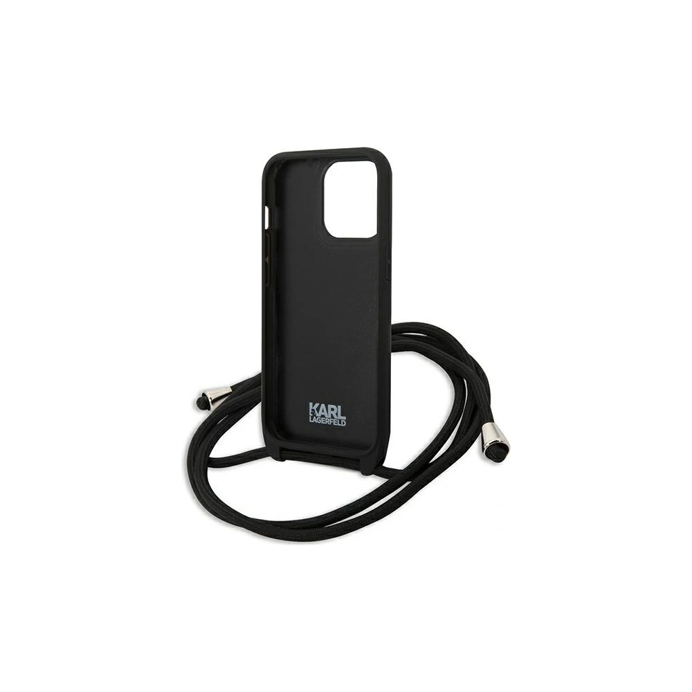 Etui Karl Lagerfeld KLHCP13LCMNIPK Apple iPhone 13 Pro hardcase czarny/black Leather Monogram Patch and Cord Iconik