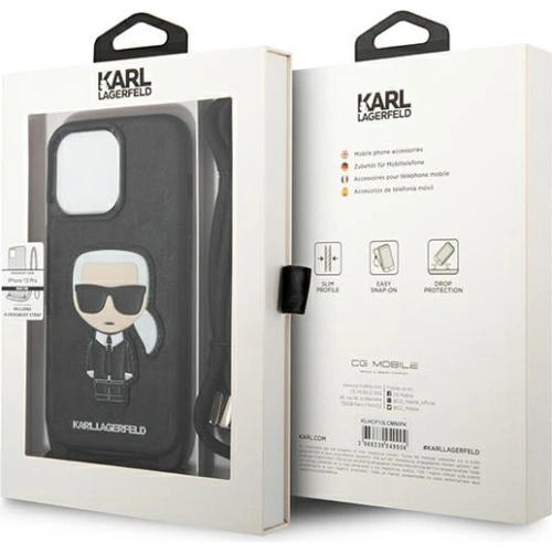 Kup Etui Karl Lagerfeld KLHCP13LCMNIPK Apple iPhone 13 Pro hardcase czarny/black Leather Monogram Patch and Cord Iconik - KLD952BLK - {ean13} - Sklep Home Screen