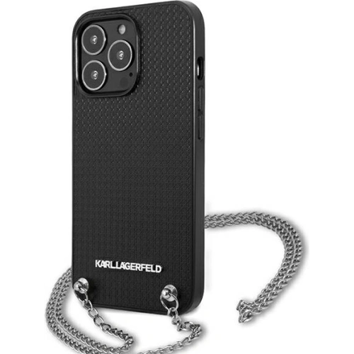 Kup Etui Karl Lagerfeld KLHCP13LPMK Apple iPhone 13 Pro hardcase czarny/black Leather Textured and Chain - KLD954BLK - {ean13} - Sklep Home Screen