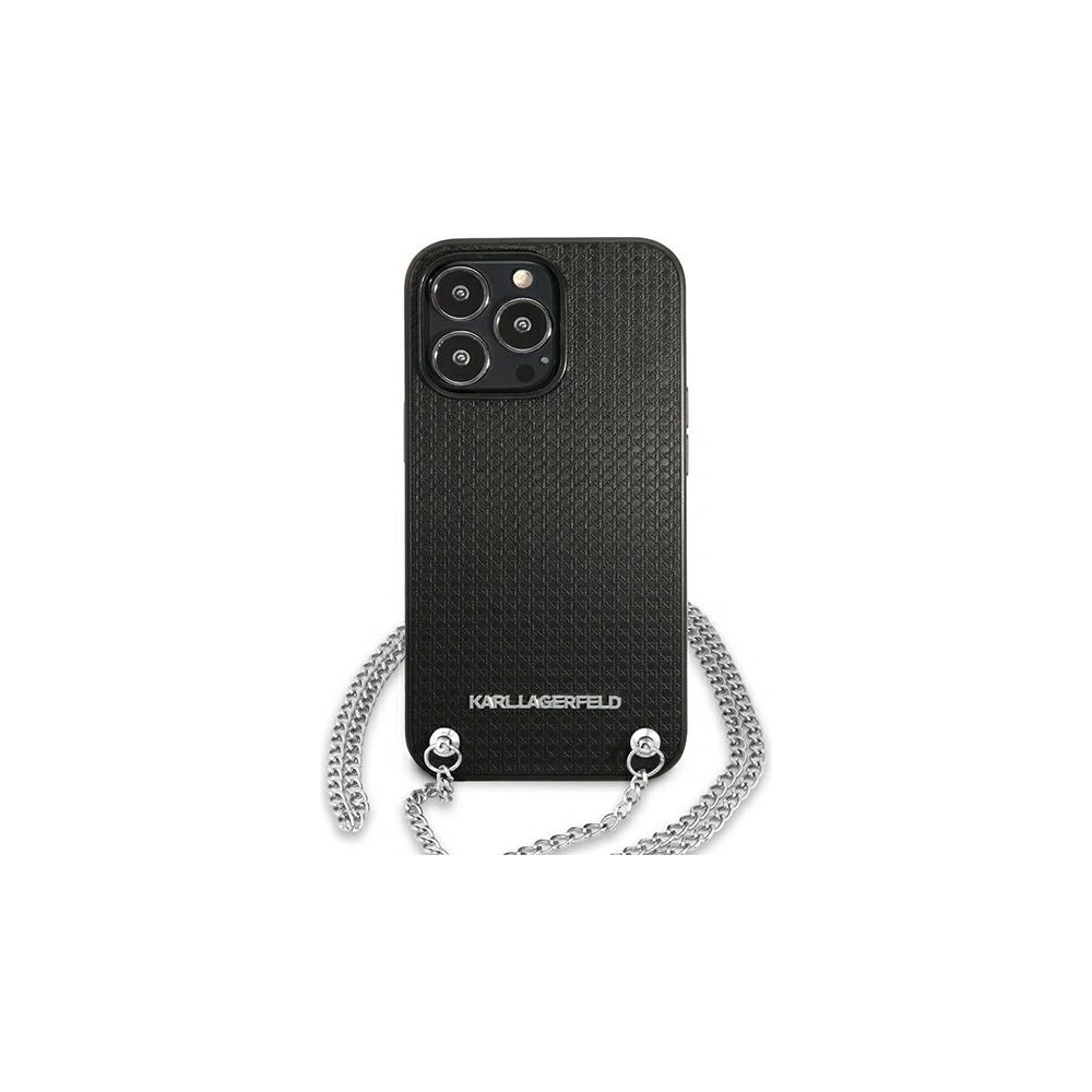 Etui Karl Lagerfeld KLHCP13LPMK Apple iPhone 13 Pro hardcase czarny/black Leather Textured and Chain