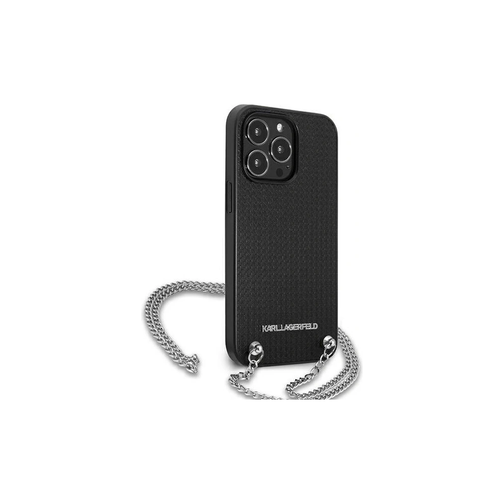 Etui Karl Lagerfeld KLHCP13LPMK Apple iPhone 13 Pro hardcase czarny/black Leather Textured and Chain