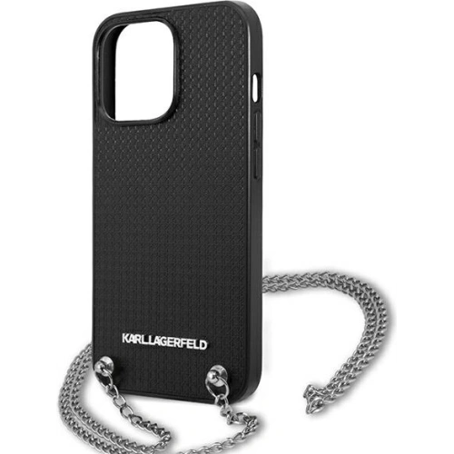Kup Etui Karl Lagerfeld KLHCP13LPMK Apple iPhone 13 Pro hardcase czarny/black Leather Textured and Chain - KLD954BLK - {ean13} - Sklep Home Screen