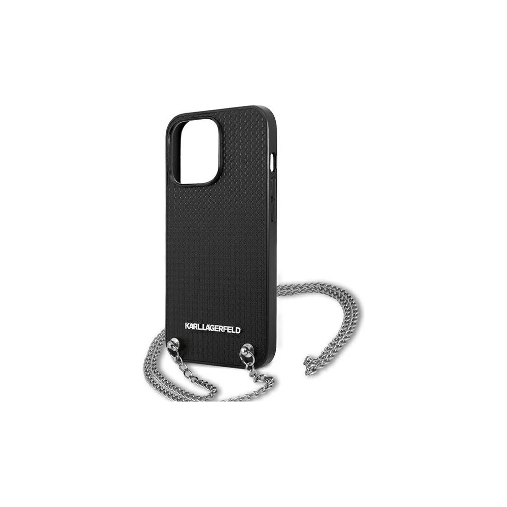 Etui Karl Lagerfeld KLHCP13LPMK Apple iPhone 13 Pro hardcase czarny/black Leather Textured and Chain