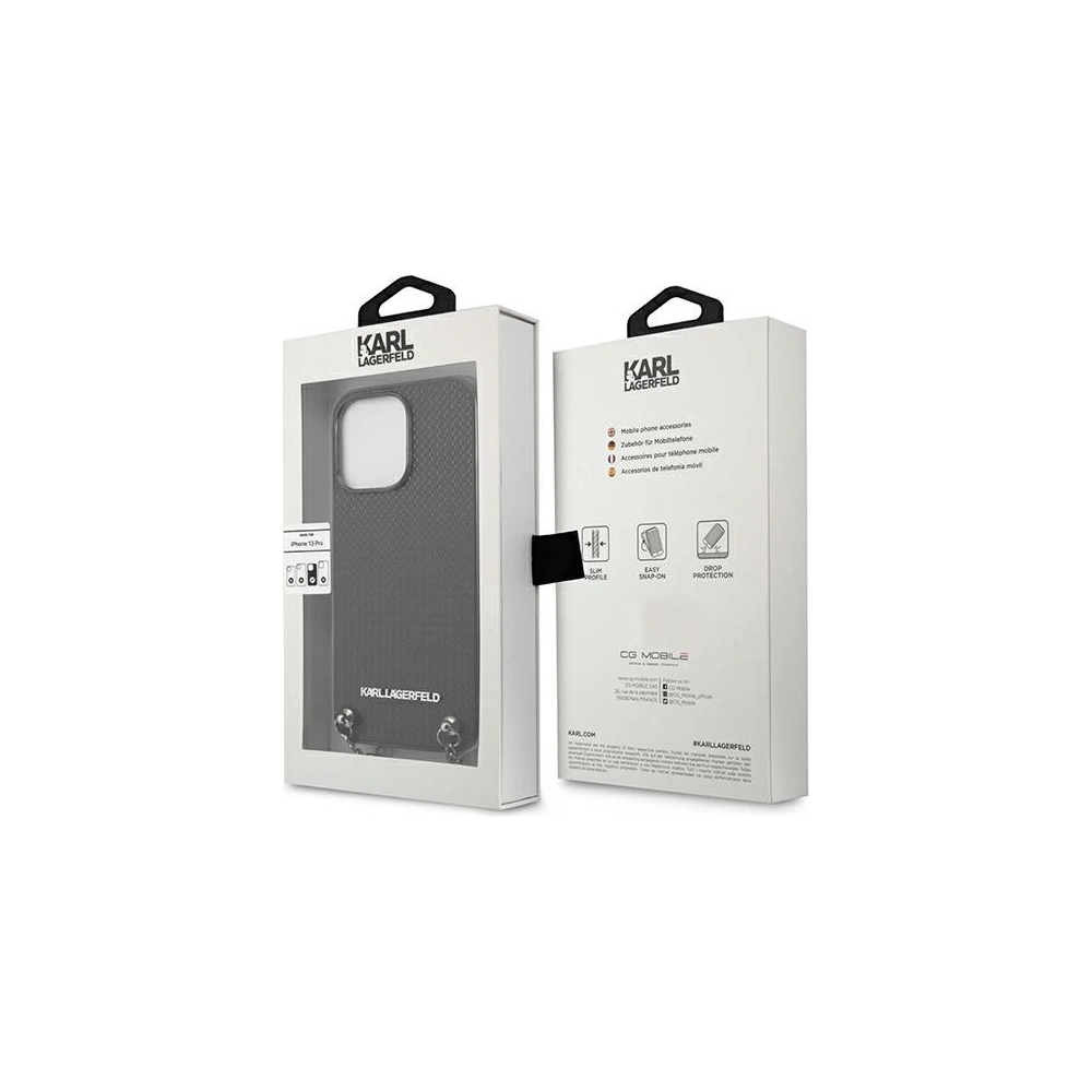 Etui Karl Lagerfeld KLHCP13LPMK Apple iPhone 13 Pro hardcase czarny/black Leather Textured and Chain