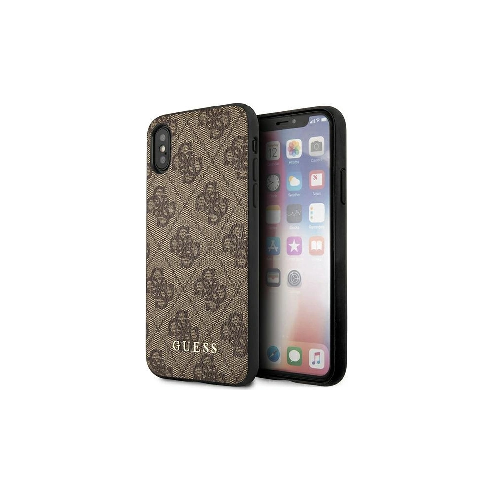 Etui Guess GUHCI65G4GFBR Apple iPhone XS Max brązowy/brown hard case 4G Metal Gold Logo