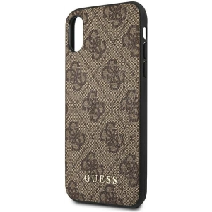 Kup Etui Guess GUHCI65G4GFBR Apple iPhone XS Max brązowy/brown hard case 4G Metal Gold Logo - GUE1820BR - {ean13} - Sklep Home Screen