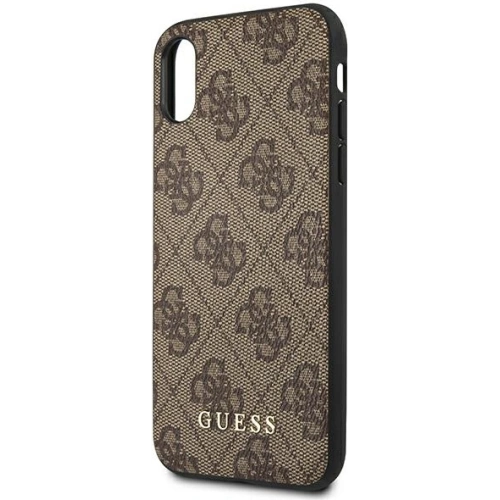 Kup Case Guess GUHCI65G4GFBR Apple iPhone XS Max braun/braun Hülle Hard Case 4G Metall Gold Logo - GUE1820BR - {ean13} - Sklep Home Screen
