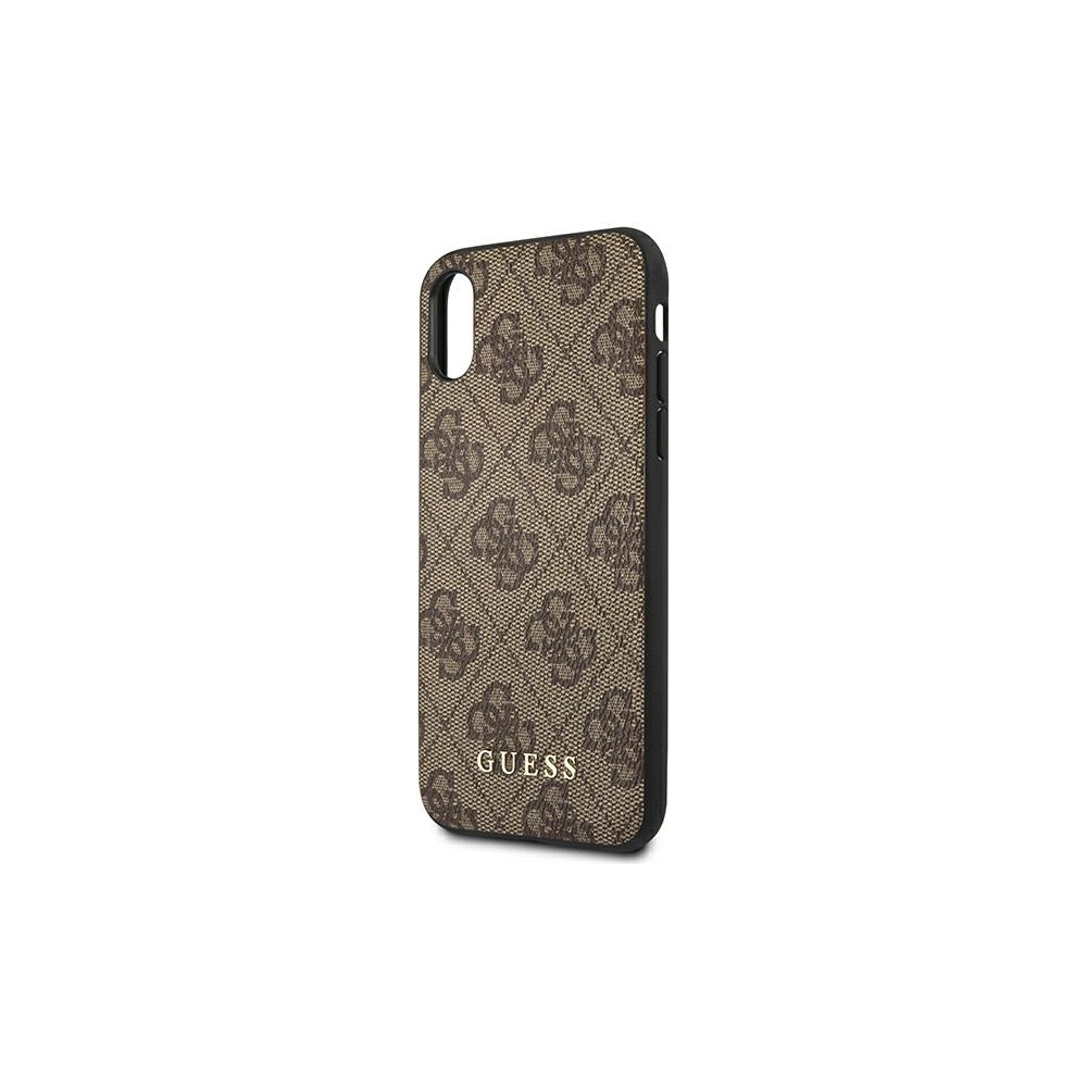 Etui Guess GUHCI65G4GFBR Apple iPhone XS Max brązowy/brown hard case 4G Metal Gold Logo