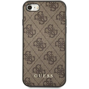Kup Hülle Guess GUHCI8G4GFBR Apple iPhone SE 2022/2020/8/7 braun/braunes Hardcase 4G Metal Gold Logo - GUE1821BR - {ean13} - Sklep Home Screen