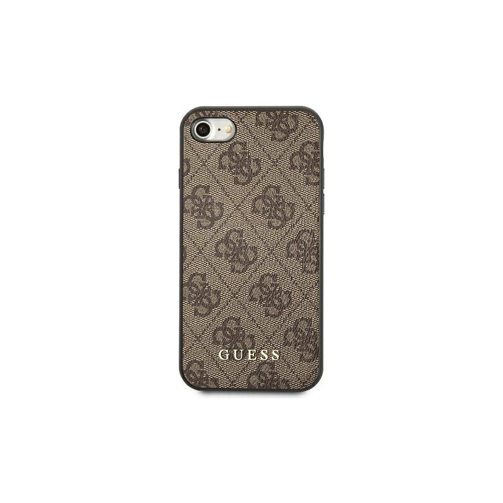 Etui Guess GUHCI8G4GFBR Apple iPhone SE 2022/2020/8/7 brązowy/brown hard case 4G Metal Gold Logo