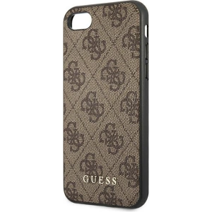 Kup Hülle Guess GUHCI8G4GFBR Apple iPhone SE 2022/2020/8/7 braun/braunes Hardcase 4G Metal Gold Logo - GUE1821BR - {ean13} - Sklep Home Screen