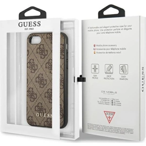 Kup Hülle Guess GUHCI8G4GFBR Apple iPhone SE 2022/2020/8/7 braun/braunes Hardcase 4G Metal Gold Logo - GUE1821BR - {ean13} - Sklep Home Screen