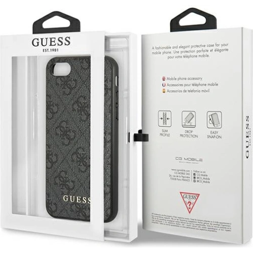 Kup Hülle Guess GUHCI8G4GFGR Apple iPhone SE 2022/2020/8/7 grau/grey Hardcase 4G Metal Gold Logo - GUE1822GRY - {ean13} - Sklep Home Screen