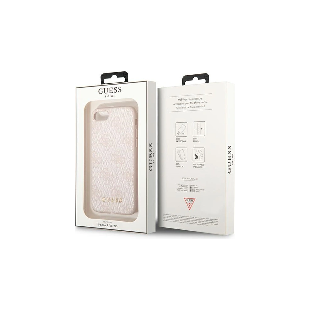 Etui Guess GUHCI8G4GFPI Apple iPhone SE 2022/2020/8/7 różowy/pink hard case 4G Metal Gold Logo