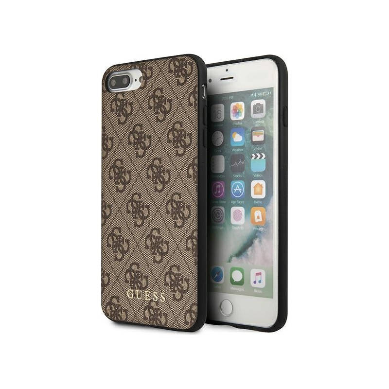 Etui Guess GUHCI8LG4GFBR Apple iPhone 8/7 Plus brązowy/brown hard case 4G Metal Gold Logo