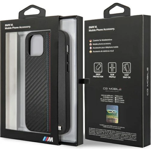 Kup Etui BMW BMHCP12LMOCABK Apple iPhone 12 Pro Max fekete/black hardcase Carbon Tricolor - BMW293BLK - {ean13} - Sklep Home Screen