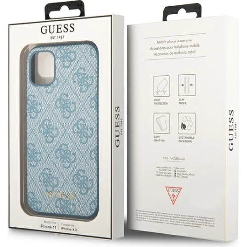 Kup Etui Guess GUHCN61G4GFBL Apple iPhone 11 kék/hard case 4G Fém Arany Logo - GUE1827BLU - {ean13} - Sklep Home Screen