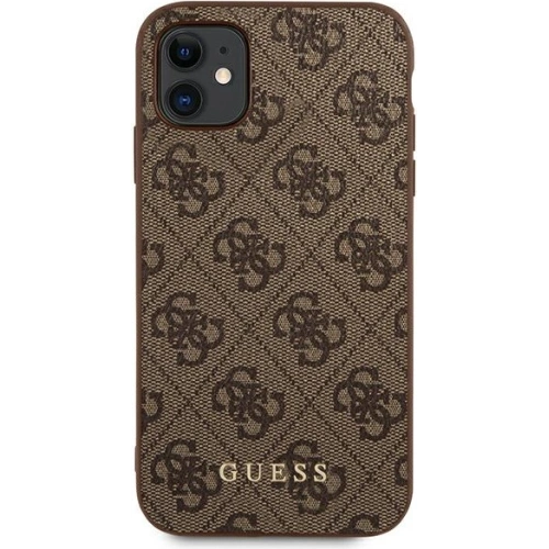 Kup Guess GUHCN61G4GFBR Apple iPhone 11 braun/braunes Hartschalenetui 4G Metall Gold Logo - GUE1828BR - {ean13} - Sklep Home Screen