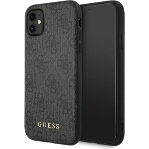 Kup Etui Guess GUHCN61G4GFGR Apple iPhone 11 szary/grey hard case 4G Metal Gold Logo - GUE1829GRY - {ean13} - Sklep Home Screen