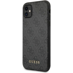 Etui Guess GUHCN61G4GFGR Apple iPhone 11 szary/grey hard case 4G Metal Gold Logo
