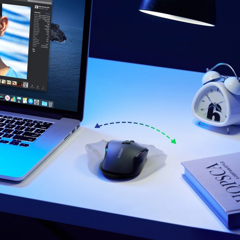 Mysz bezprzewodowa UGREEN MU006 USB 2.4GHz 4000DPI czarny