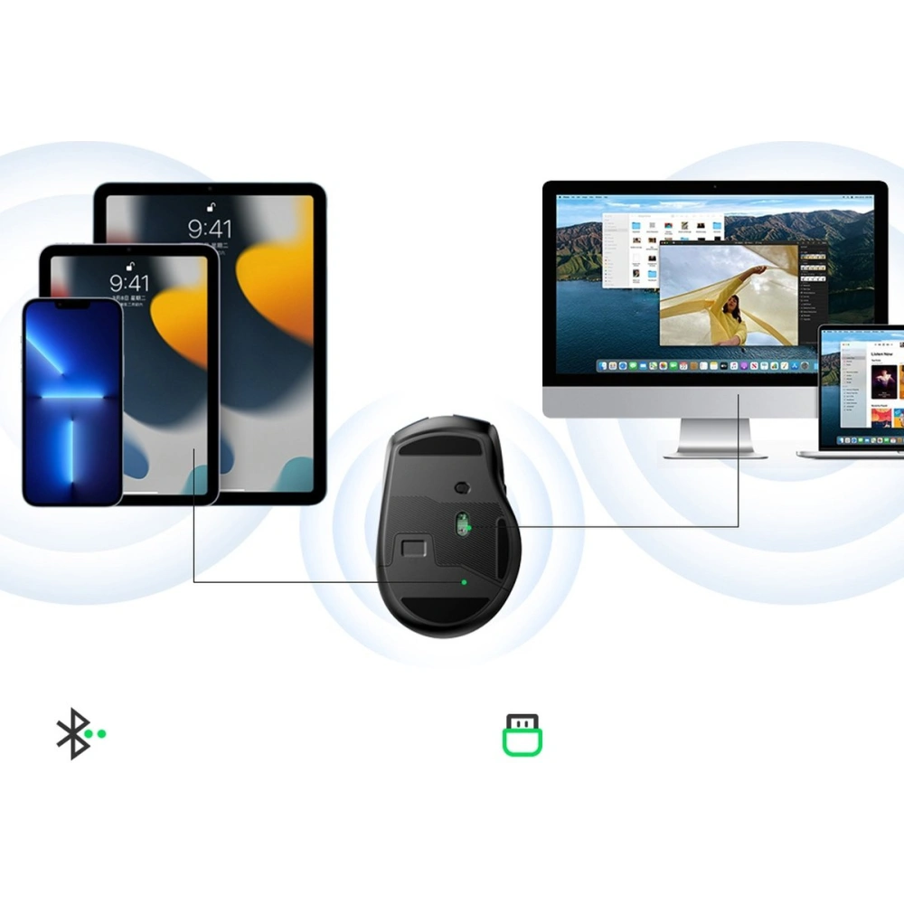 Mysz bezprzewodowa UGREEN MU006 USB 2.4GHz 4000DPI czarny