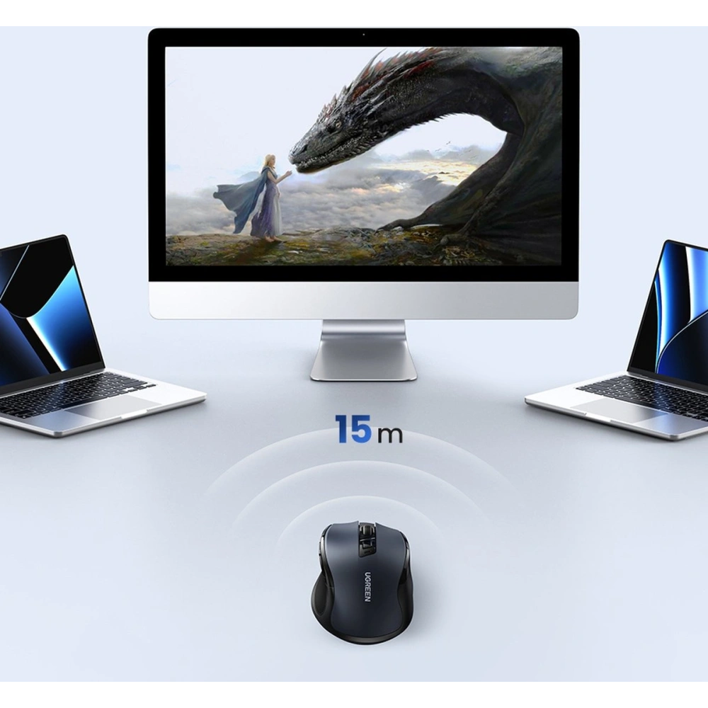 Mysz bezprzewodowa UGREEN MU006 USB 2.4GHz 4000DPI czarny