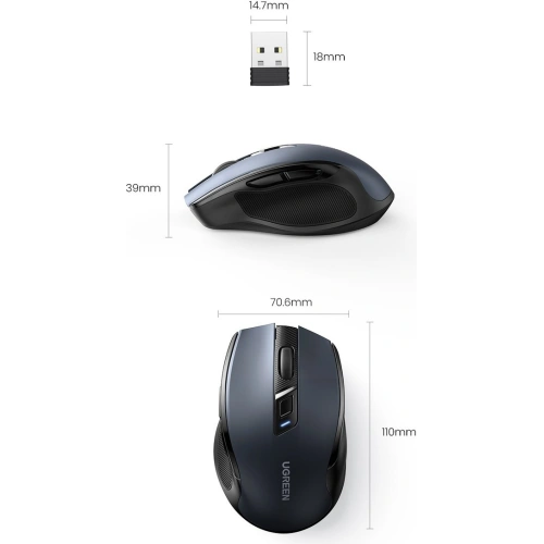 Kup Mysz bezprzewodowa UGREEN MU006 USB 2.4GHz 4000DPI czarny - UGR1323BLK - {ean13} - Sklep Home Screen