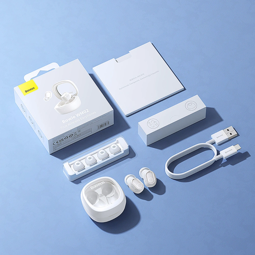 Słuchawki TWS Baseus Bowie WM02 Bluetooth 5.3 biały