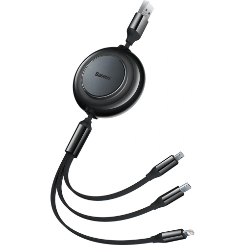 Kup Kabel Baseus Bright Mirror 2 3w1 USB-A - microUSB + Lightning + USB-C 3.5A 1.1m černý - BSU3382BLK - {ean13} - Sklep Home Screen