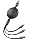 Kabel Baseus Bright Mirror 2 3w1 USB-A - microUSB + Lightning + USB-C 3.5A 1.1m černý