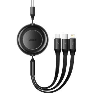 Kabel Baseus Bright Mirror 2 3w1 USB-A - microUSB + Lightning + USB-C 3.5A 1.1m czarny