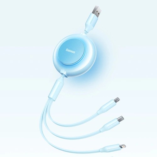 Kup Kabel Baseus Bright Mirror 2 3w1 USB-A - microUSB + Lightning + USB-C 3.5A 1.1m černý - BSU3382BLK - {ean13} - Sklep Home Screen