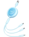 Kabel Baseus Bright Mirror 2 3w1 USB-A - microUSB + Lightning + USB-C 3.5A 1.1m modrý