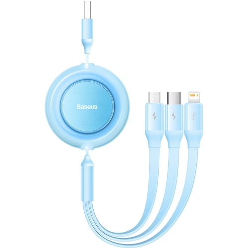 Buy Baseus Bright Mirror 2 3in1 USB USB-A - microUSB + Lightning + USB-C 3.5A 1.1m blue - BSU3383BLU - {ean13} - Home Screen Store Europe