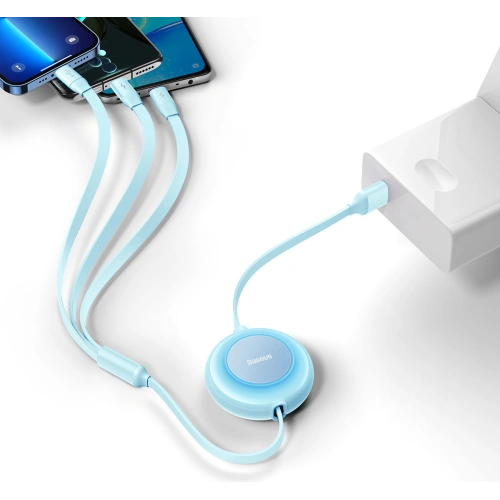 Kup Kábel Baseus Bright Mirror 2 3w1 USB-A - microUSB + Lightning + USB-C 3.5A 1.1m kék - BSU3383BLU - {ean13} - Sklep Home Screen