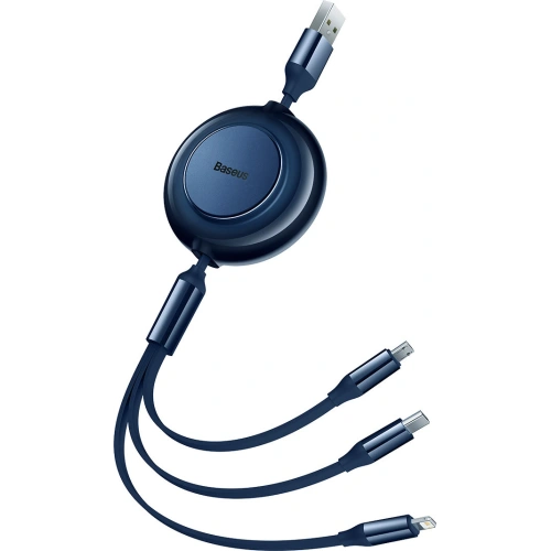 Kup Kabel Baseus Bright Mirror 2 3w1 USB-A - microUSB + Lightning + USB-C 3.5A 1.1m granátový - BSU3384NAV - {ean13} - Sklep Home Screen