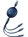 Kabel Baseus Bright Mirror 2 3w1 USB-A - microUSB + Lightning + USB-C 3.5A 1.1m granátový