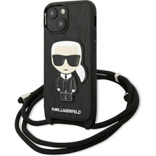 Kup Etui Karl Lagerfeld KLHCP13SCMNIPK Apple iPhone 13 mini hardcase černý/black Leather Monogram Patch and Cord Iconik - KLD964BLK - {ean13} - Sklep Home Screen