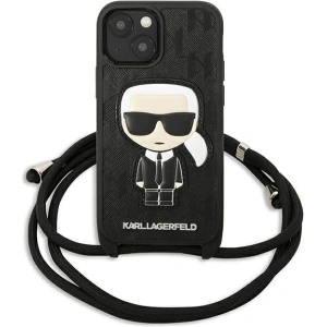 Kup Hülle Karl Lagerfeld KLHCP13SCMNIPK Apple iPhone 13 mini Hartschale schwarz/schwarzes Leder Monogram Patch und Kordel Iconik - KLD964BLK - {ean13} - Sklep Home Screen