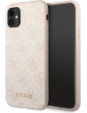 Etui Guess GUHCN61G4GFPI Apple iPhone 11 roz/roz hard case 4G Metal Gold Logo