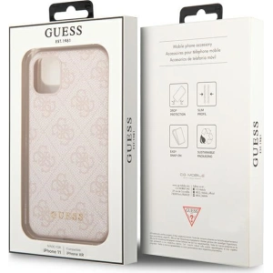 Kup Etui Guess GUHCN61G4GFPI Apple iPhone 11 rózsaszín/pink kemény tok 4G Fém Arany Logó - GUE1830PNK - {ean13} - Sklep Home Screen