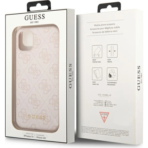Kup Etui Guess GUHCN61G4GFPI Apple iPhone 11 rózsaszín/pink kemény tok 4G Fém Arany Logó - GUE1830PNK - {ean13} - Sklep Home Screen